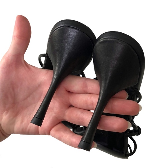 Alias Mae Meg Black Leather Heeled Sandals 37 - Picture 7 of 8